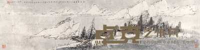 常进 水天晚碧波 镜心 138×35cm
